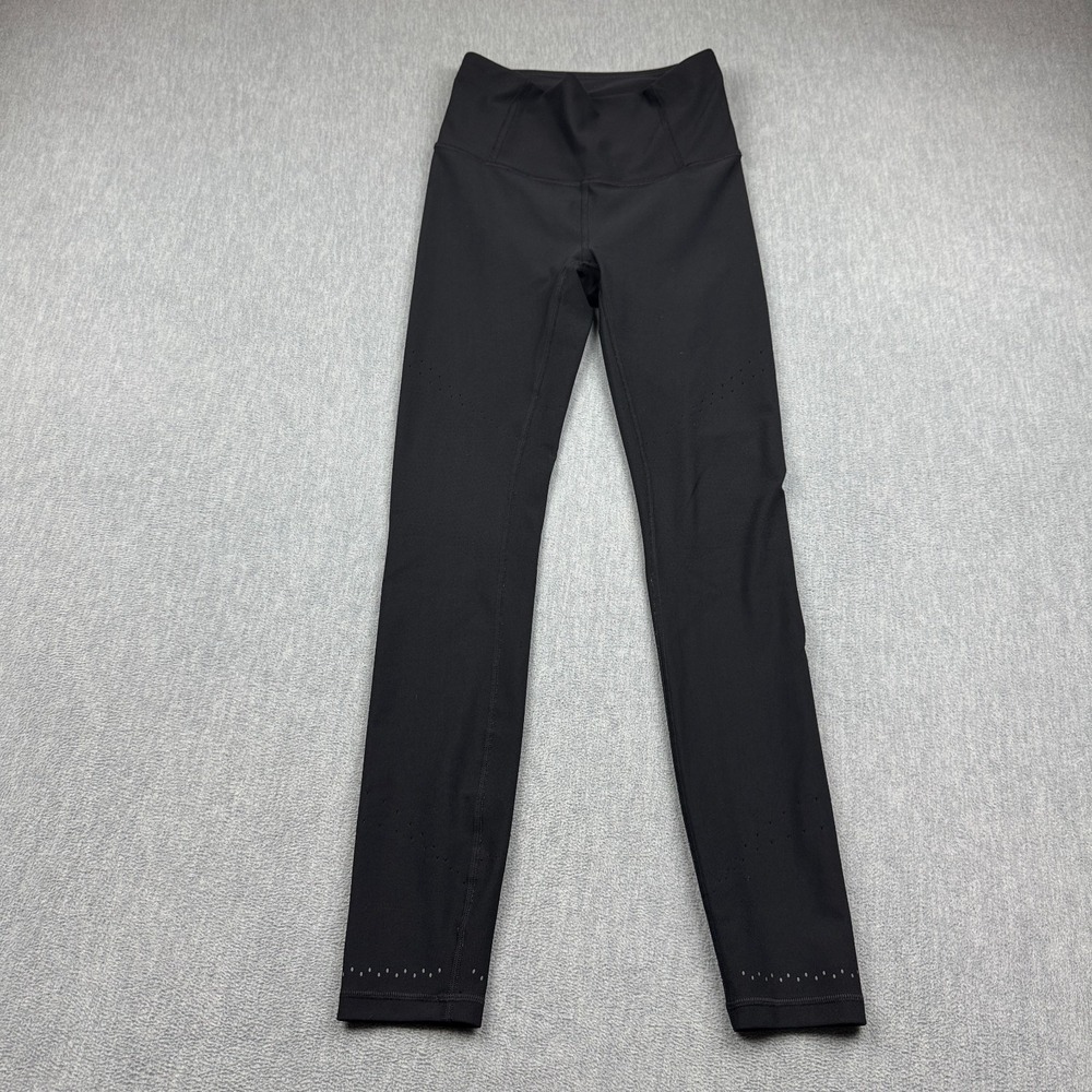Lululemon Leggings Womens 6 Black Zoned In Tight‎ Zipper Pocket Gym Yoga Running